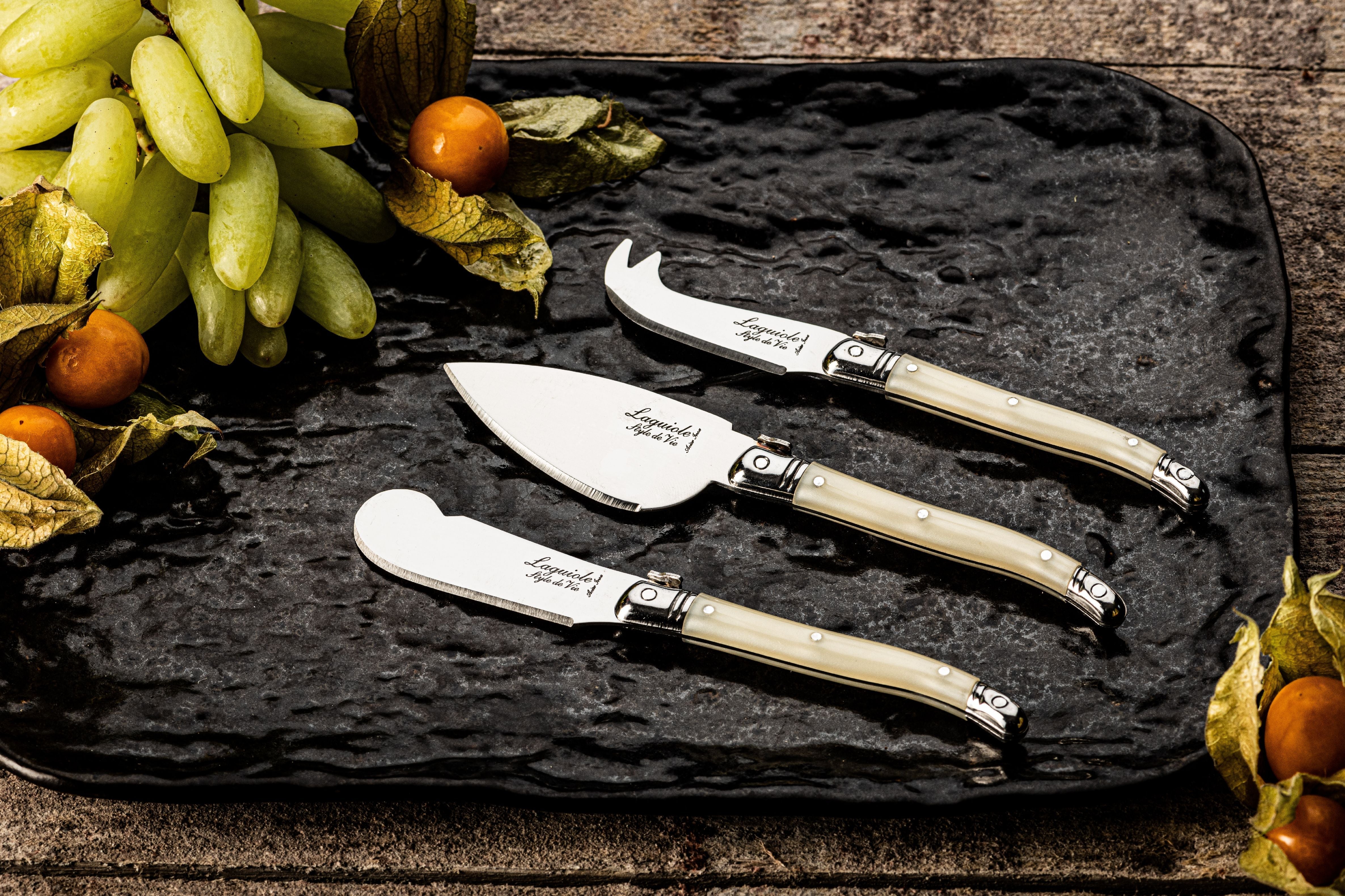 [product_category]-Style De Vie Authentique Laguiole Premium Line Cheese Knives 3 Piece Set, Pearl-Style de Vie Authentique-8718719301012-530108-STY-3