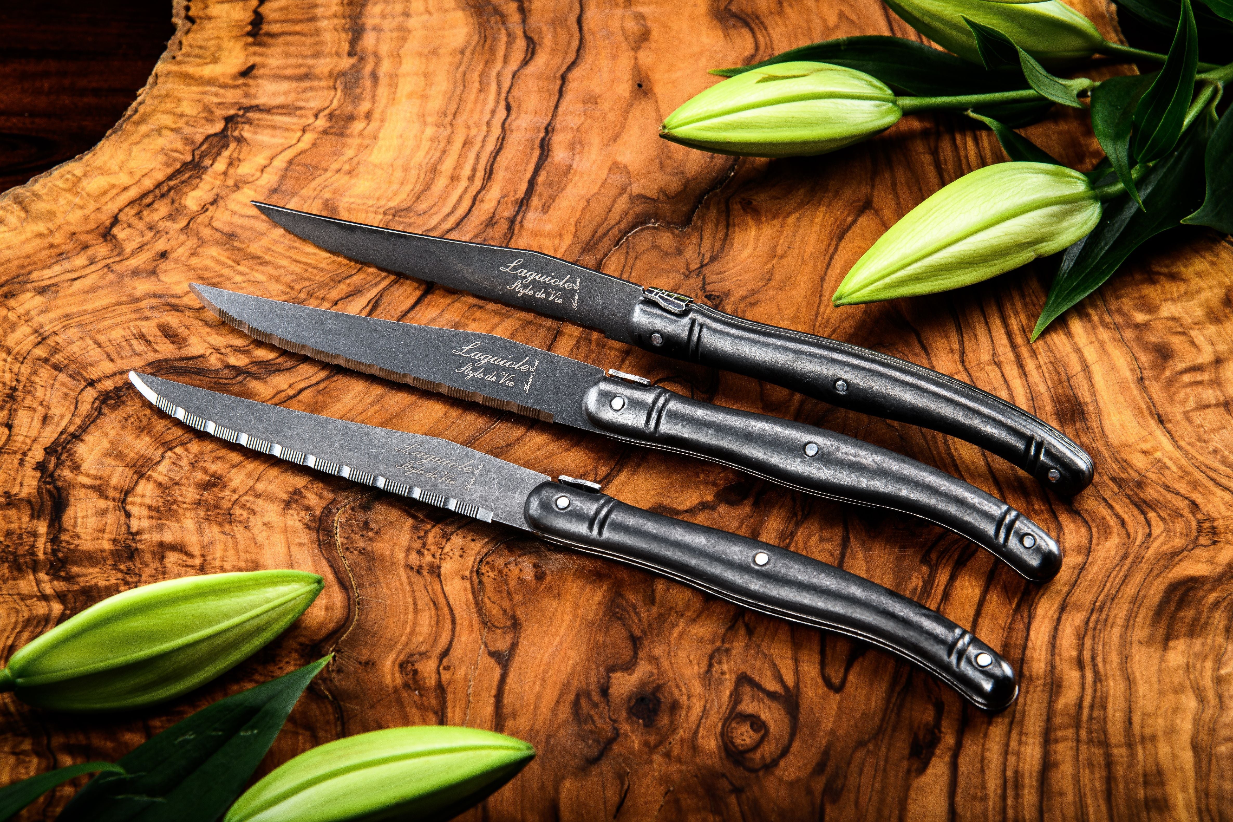 [product_category]-Style De Vie Authentique Laguiole Premium Line Steak Knives 6 Piece Set, Black Stonewash-Style de Vie Authentique-8718719303924-530103-STY-7