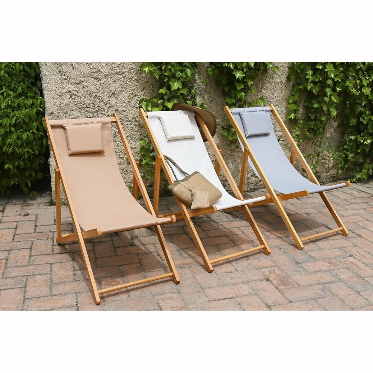 [product_category]-Sun-lounger DKD Home Decor Brown Natural Polyester MDF (57,5 x 113 x-Bigbuy-S3033411-3