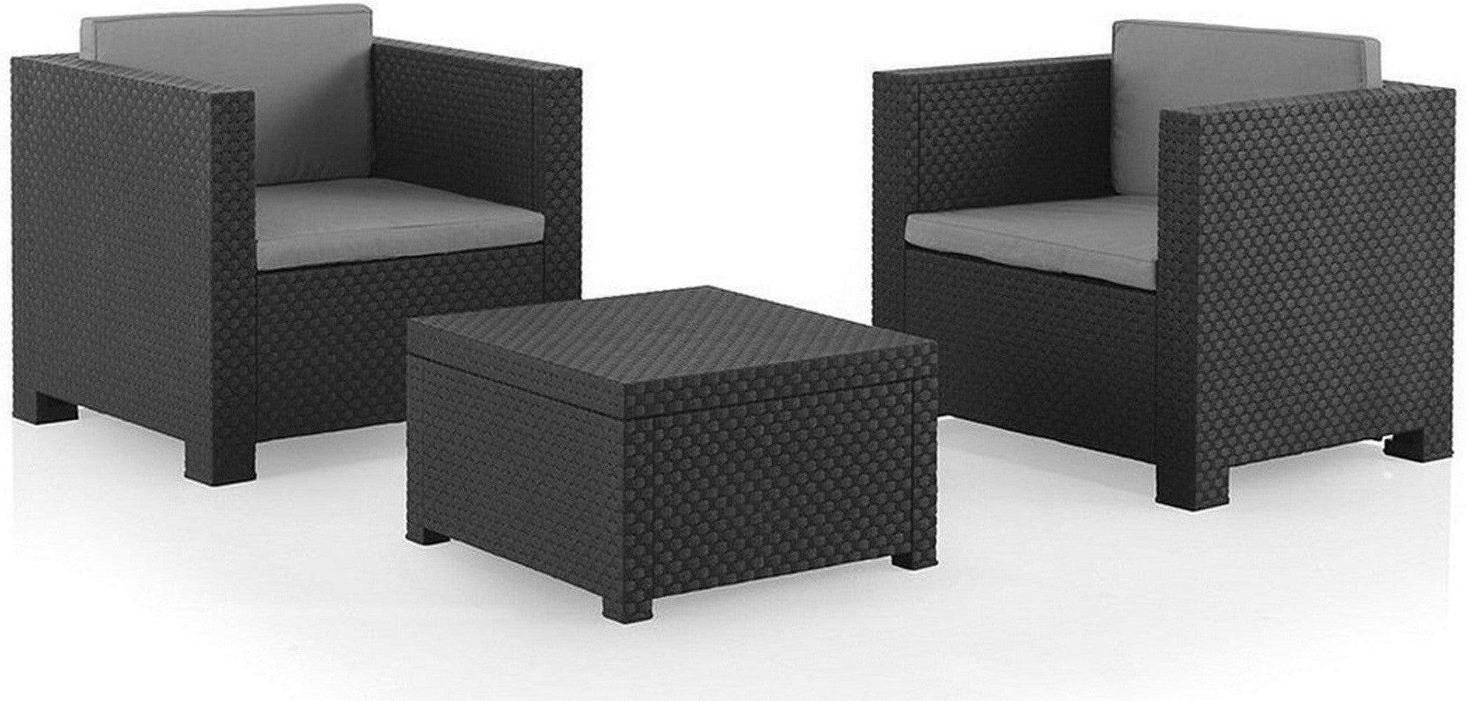[product_category]-Table Set with 2 Armchairs SP Berner Diva tete grafit-Bigbuy-S7908511-1