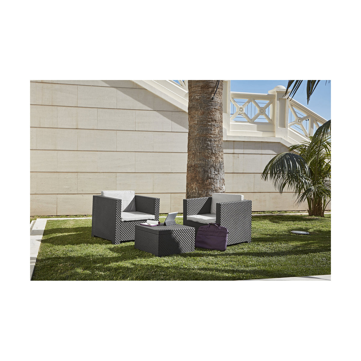 [product_category]-Table Set with 2 Armchairs SP Berner Diva tete grafit-Bigbuy-S7908511-2