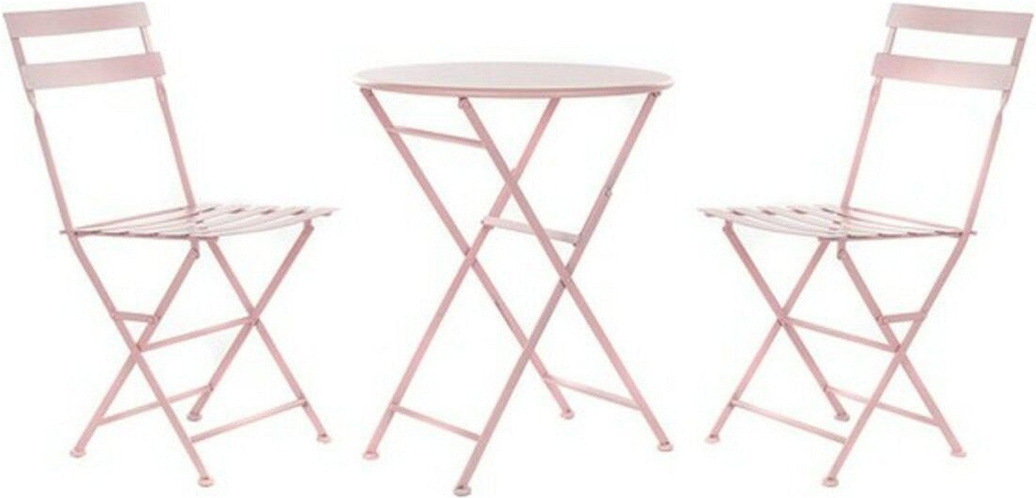 [product_category]-Table set with 2 chairs DKD Home Decor MB-177410 Pink 60 x 60 x 75 cm-Bigbuy-S3012883-1