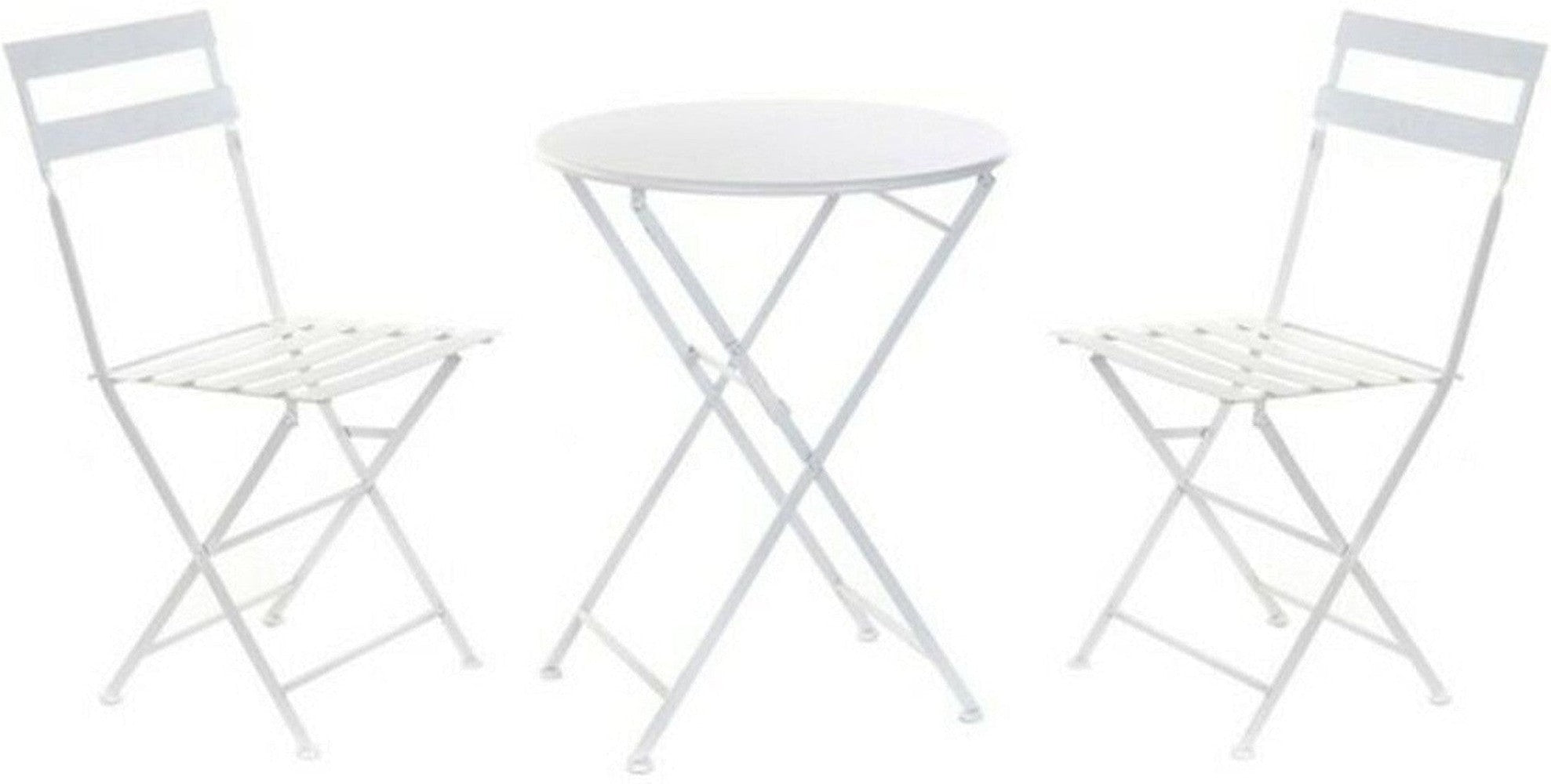 [product_category]-Table set with 2 chairs DKD Home Decor White 80 cm 60 x 60 x 70 cm (3-Bigbuy-S3012824-1