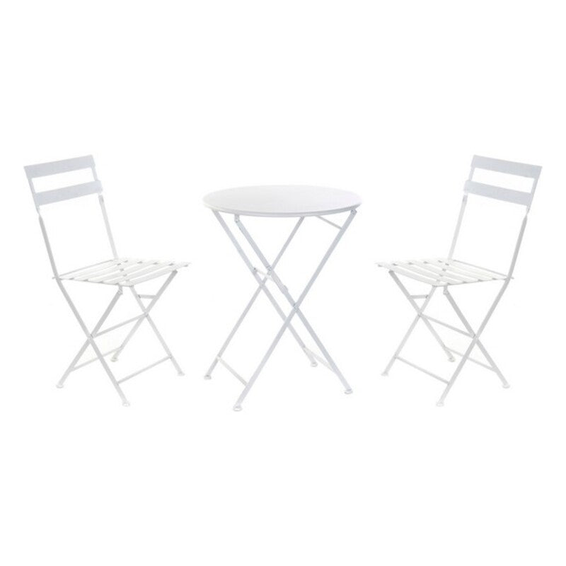 [product_category]-Table set with 2 chairs DKD Home Decor White 80 cm 60 x 60 x 70 cm (3-Bigbuy-S3012824-2