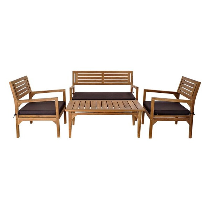 [product_category]-Table Set with 3 Armchairs DKD Home Decor Teak 127 x 72 x 88 cm (4-Bigbuy-S3012815-3