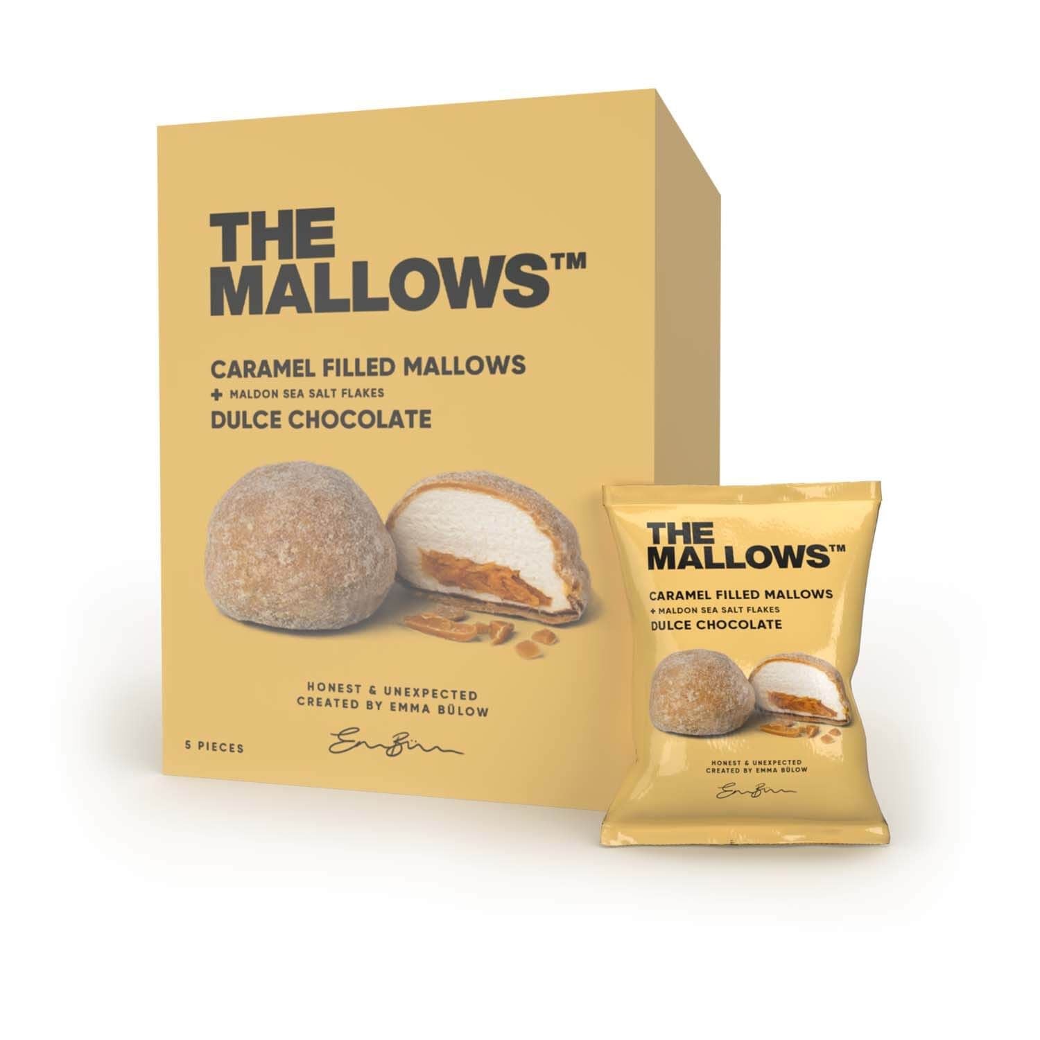 Los malvaviscos Mallows con relleno de caramelo y chocolate Dulce Chocolate, 90G