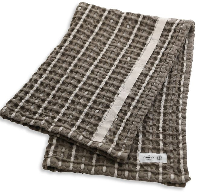 [product_category]-The Organic Company Big Waffle Hand Towel, Clay/Stone-The Organic Company-5711261000474-1020-226-THE-1