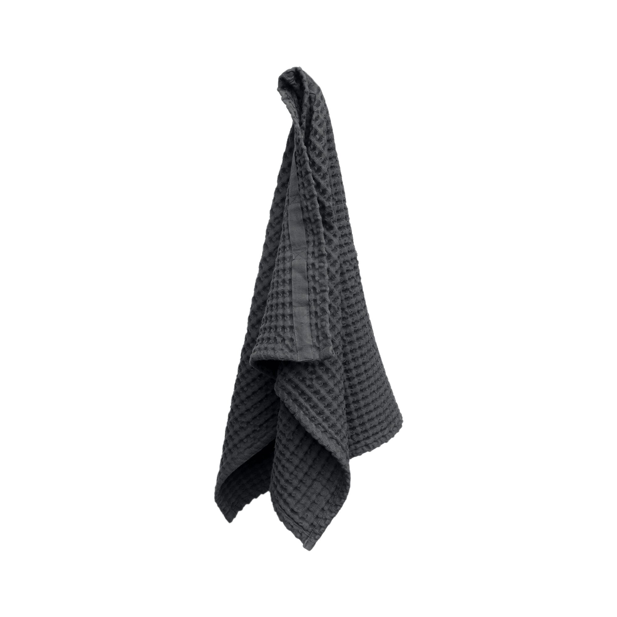 [product_category]-The Organic Company Big Waffle Hand Towel, Dark Grey-The Organic Company-5711261002140-1020-110-THE-1
