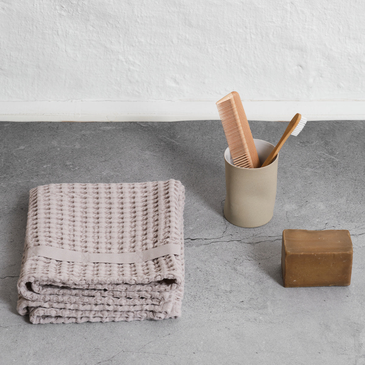 [product_category]-The Organic Company Big Waffle Hand Towel, Dusty Lavender-The Organic Company-5711261023367-1020-340-THE-2