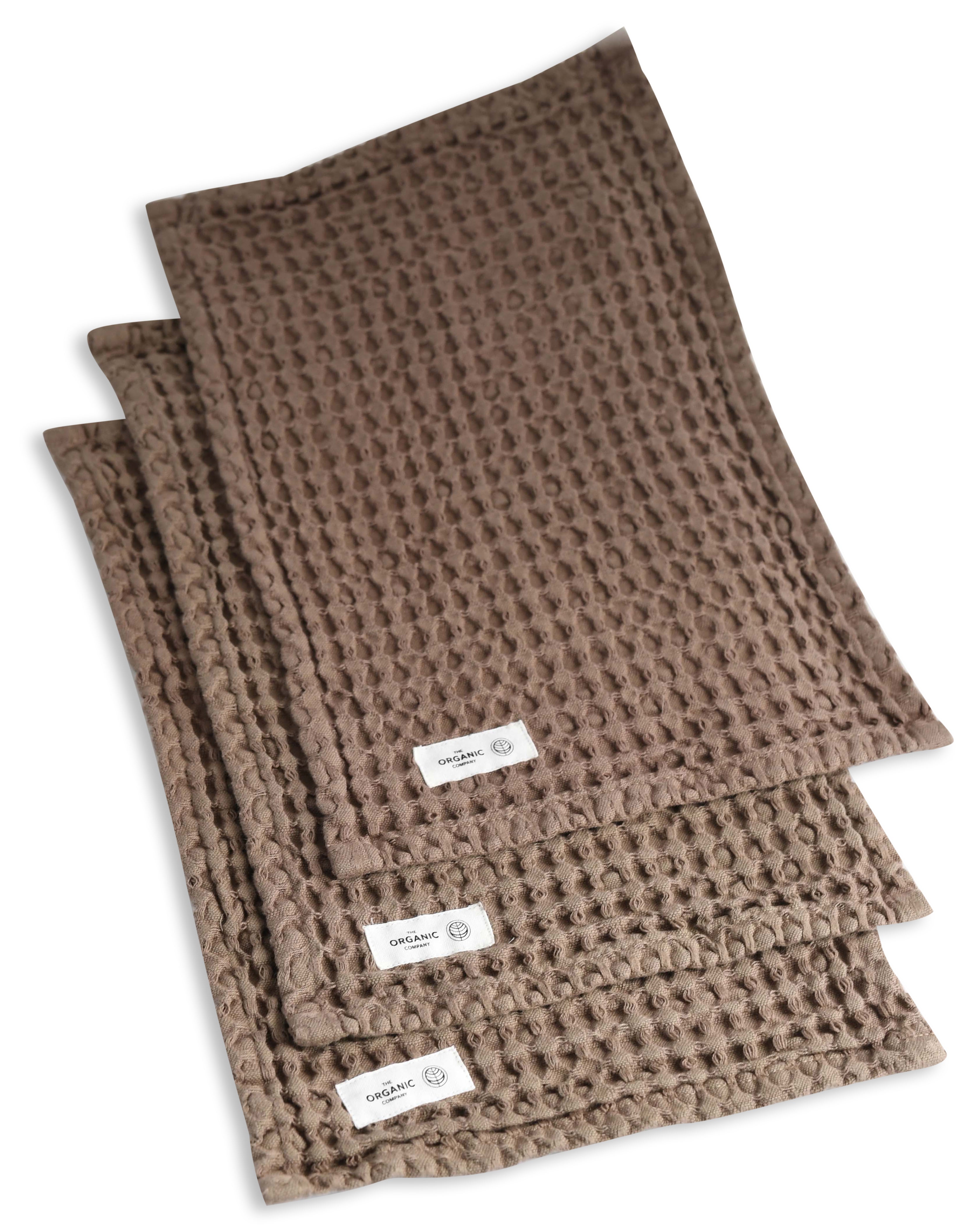 [product_category]-The Organic Company Big Waffle Wash Cloth 3 Pcs., Clay-The Organic Company-5711261000559-1190-225-THE-2