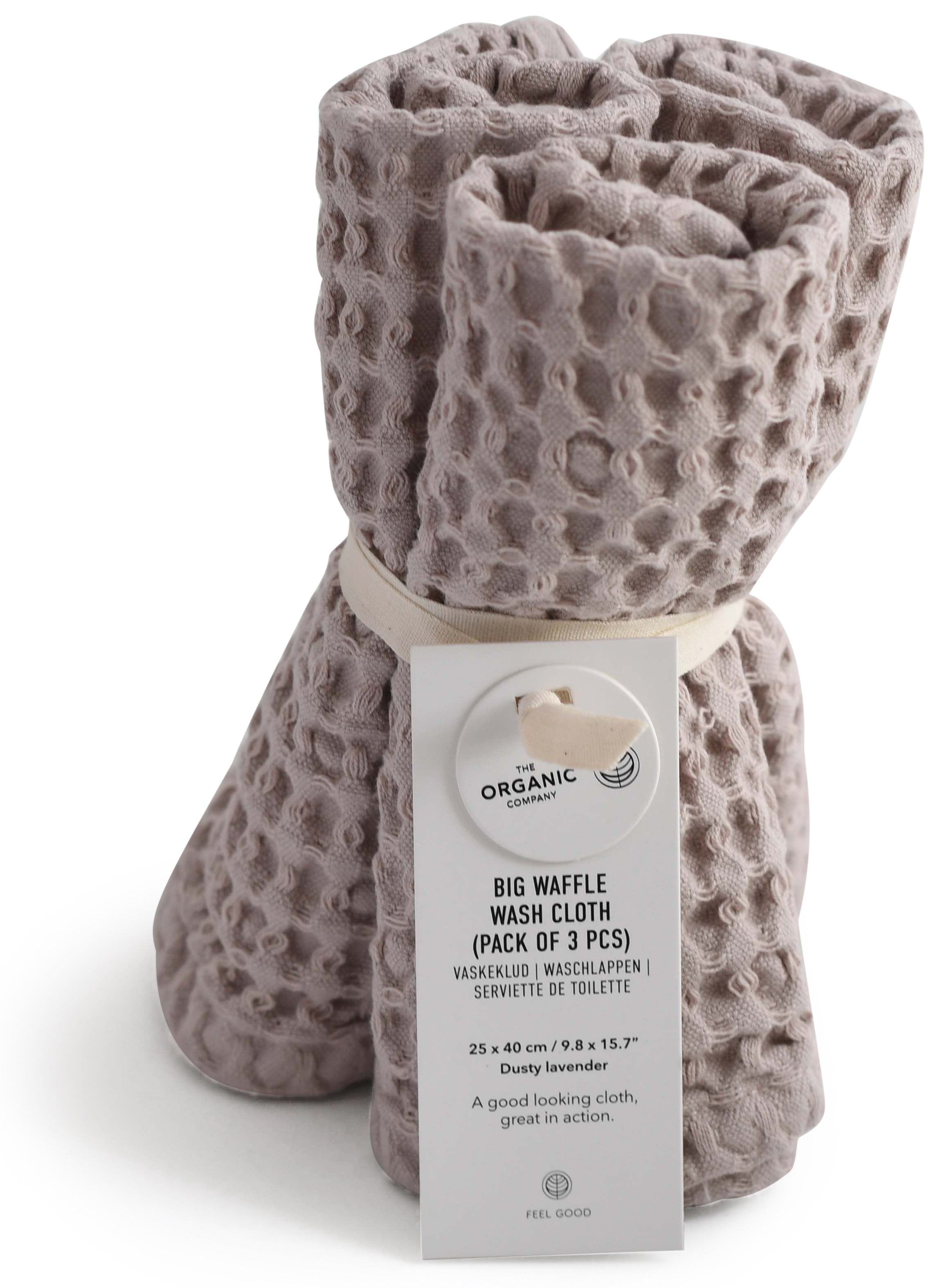[product_category]-The Organic Company Big Waffle Wash Cloth 3 Pcs., Dusty Lavender-The Organic Company-5711261000603-1190-340-THE-1