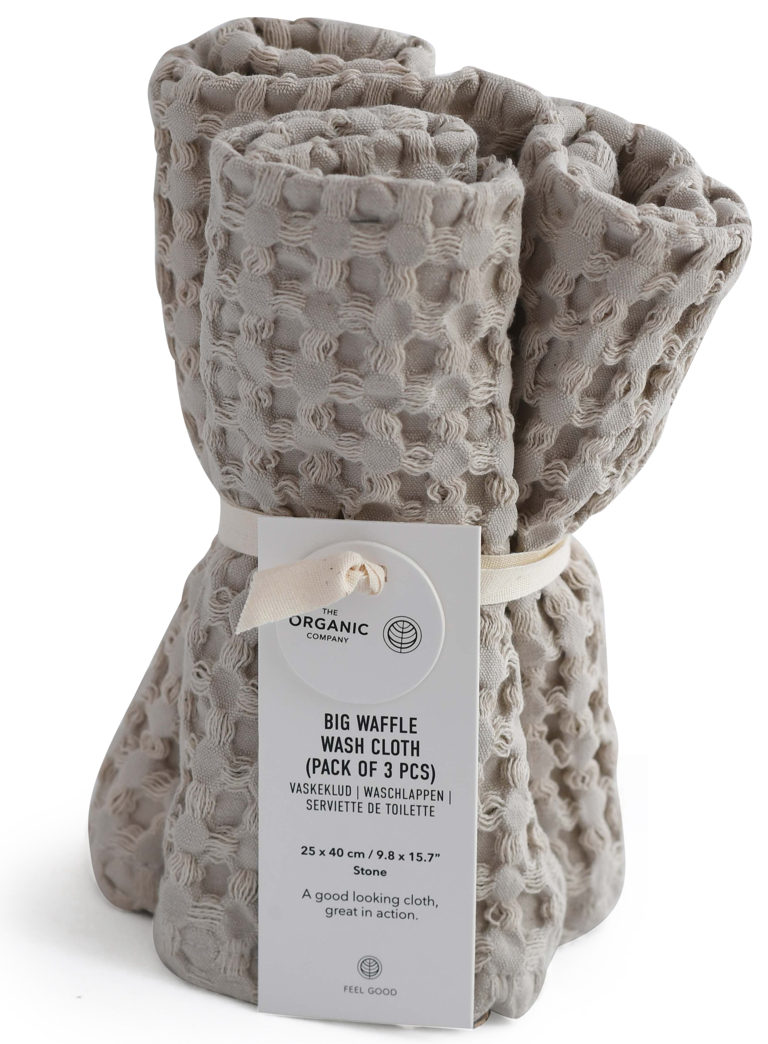 [product_category]-The Organic Company Big Waffle Wash Cloth 3 Pcs., Stone-The Organic Company-5711261000573-1190-202-THE-1
