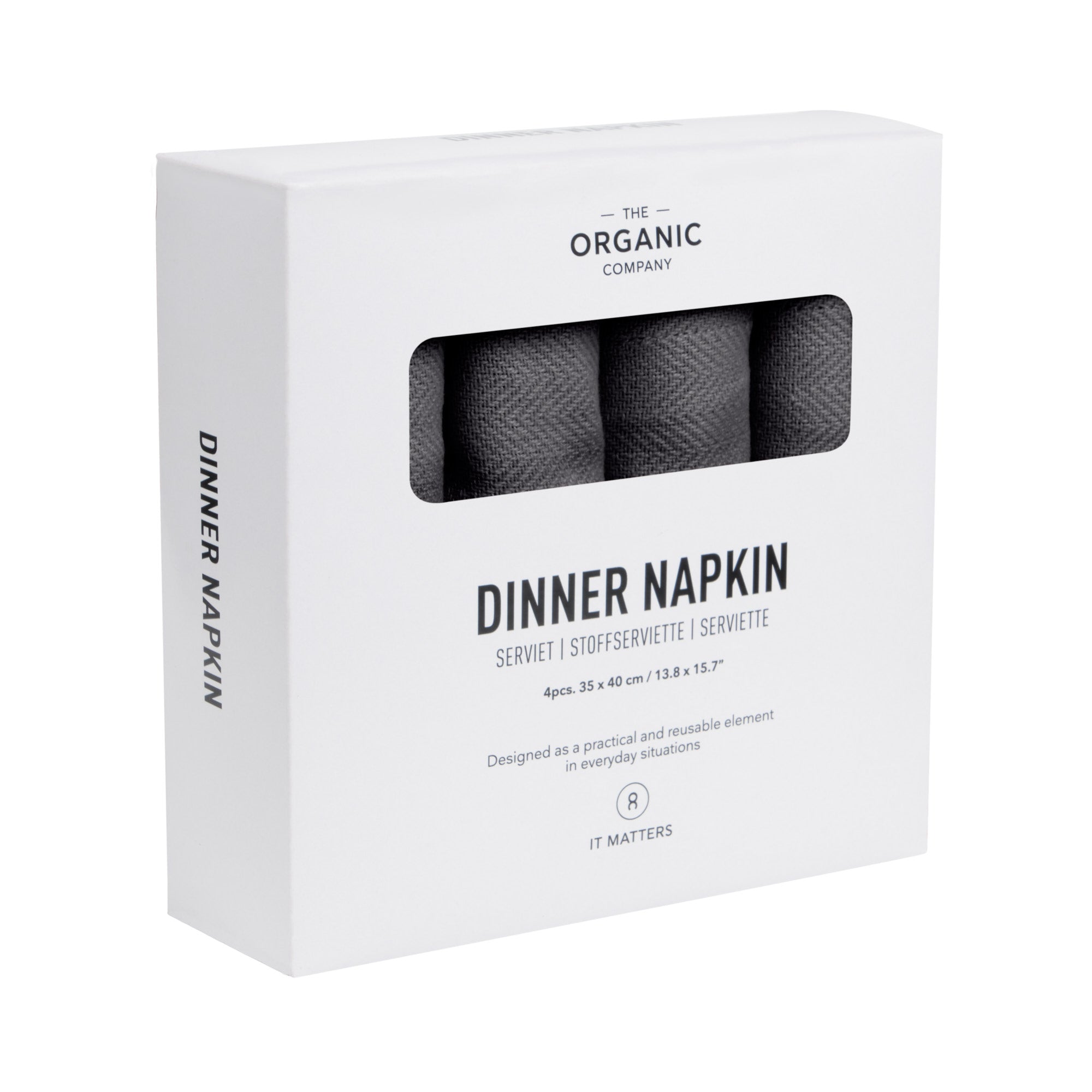 [product_category]-The Organic Company Dinner Napkins, Dark Grey-The Organic Company-5711261018561-1134-110-THE-3
