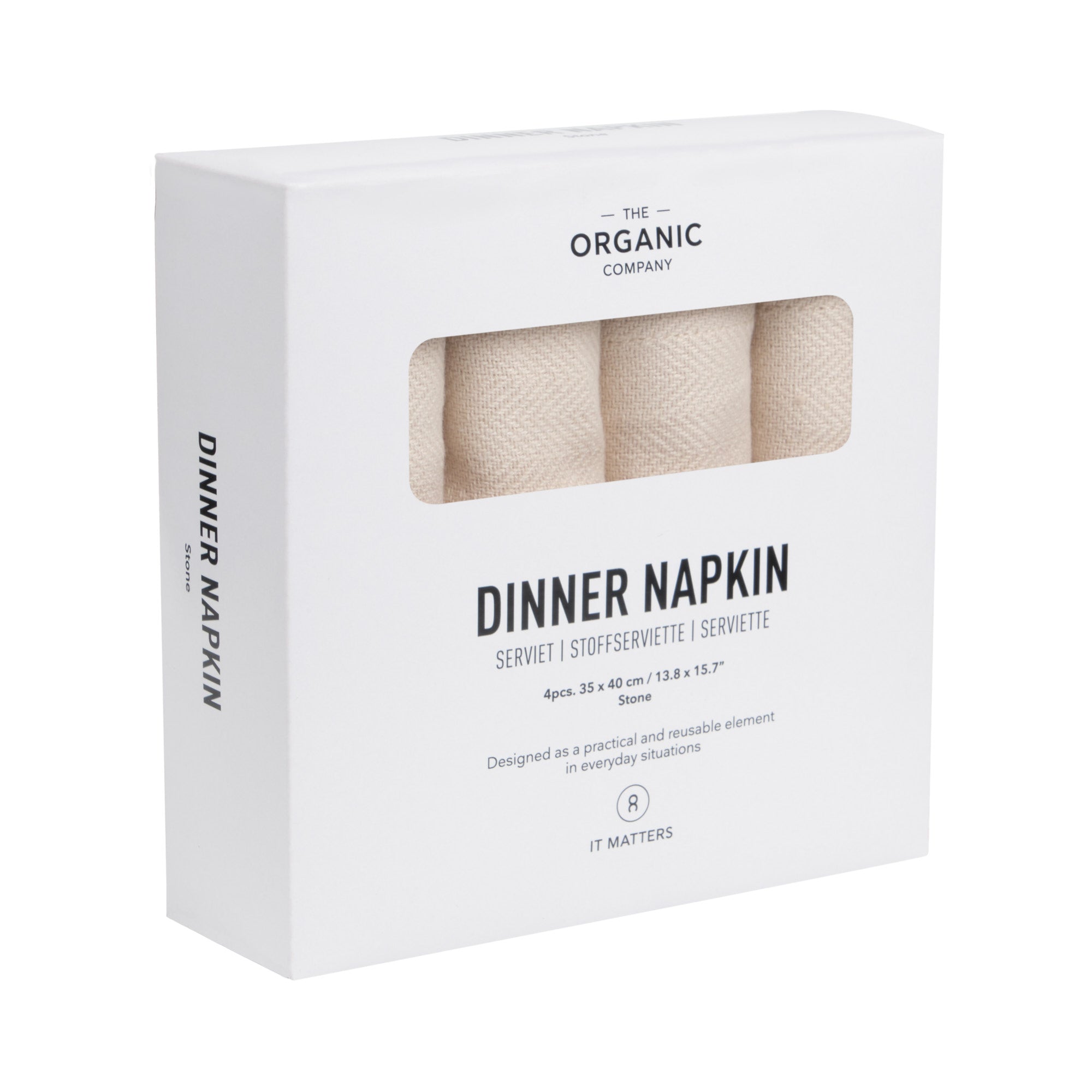 [product_category]-The Organic Company Dinner Napkins, Stone-The Organic Company-5711261018585-1134-202-THE-3