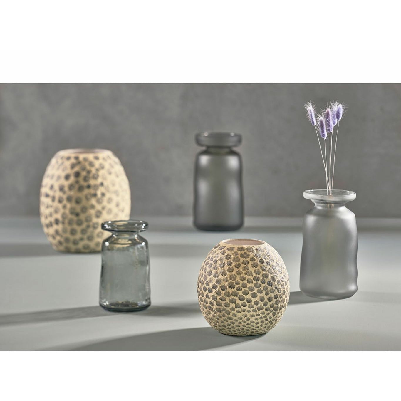 [product_category]-Villa Collection Decorative Vase øx H 18.5x20 Cm, Cream/Grey-Villa Collection-5722000240815-24081-VIL-3