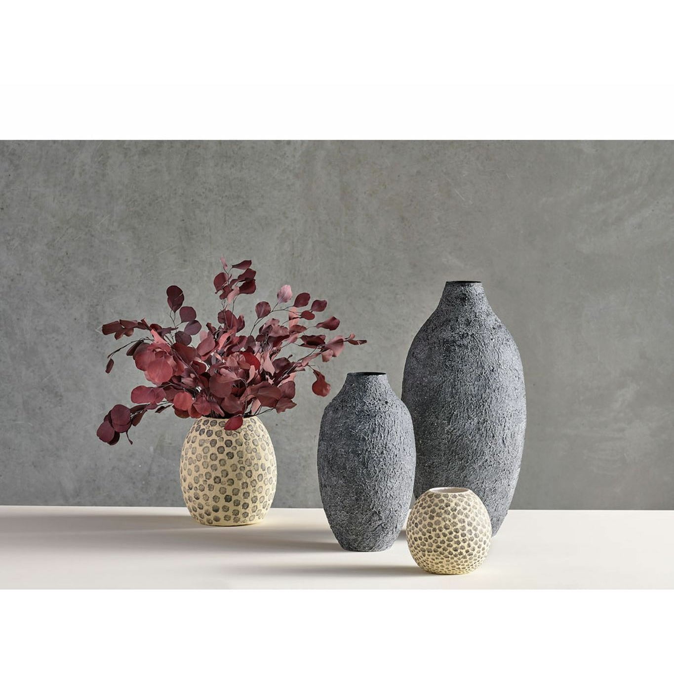 [product_category]-Villa Collection Decorative Vase øx H 18.5x20 Cm, Cream/Grey-Villa Collection-5722000240815-24081-VIL-6