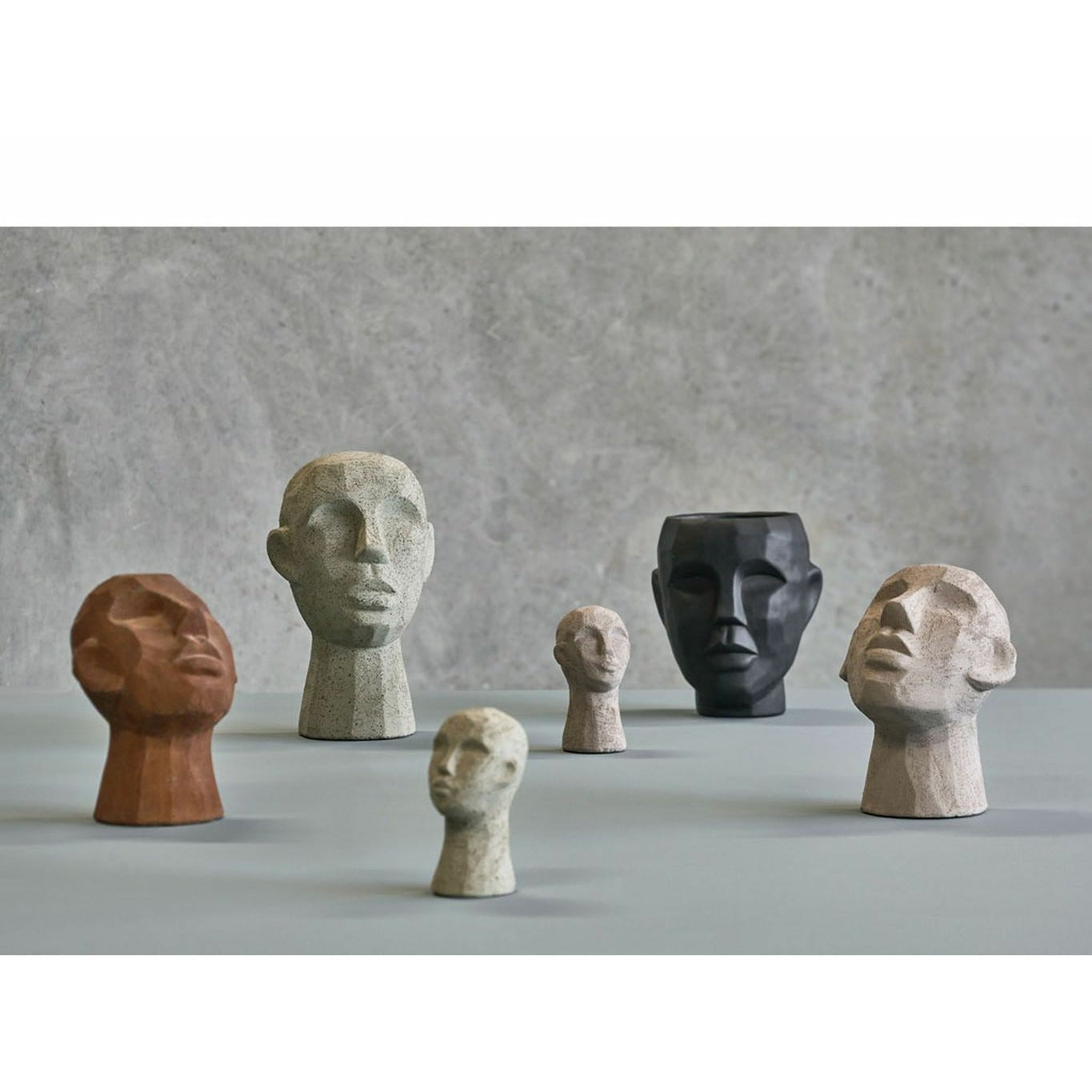 [product_category]-Villa Collection Figurine Head 8.5 X 8.5 X 15 Cm, Light Olive Green-Villa Collection-5722000240396-24039-VIL-7