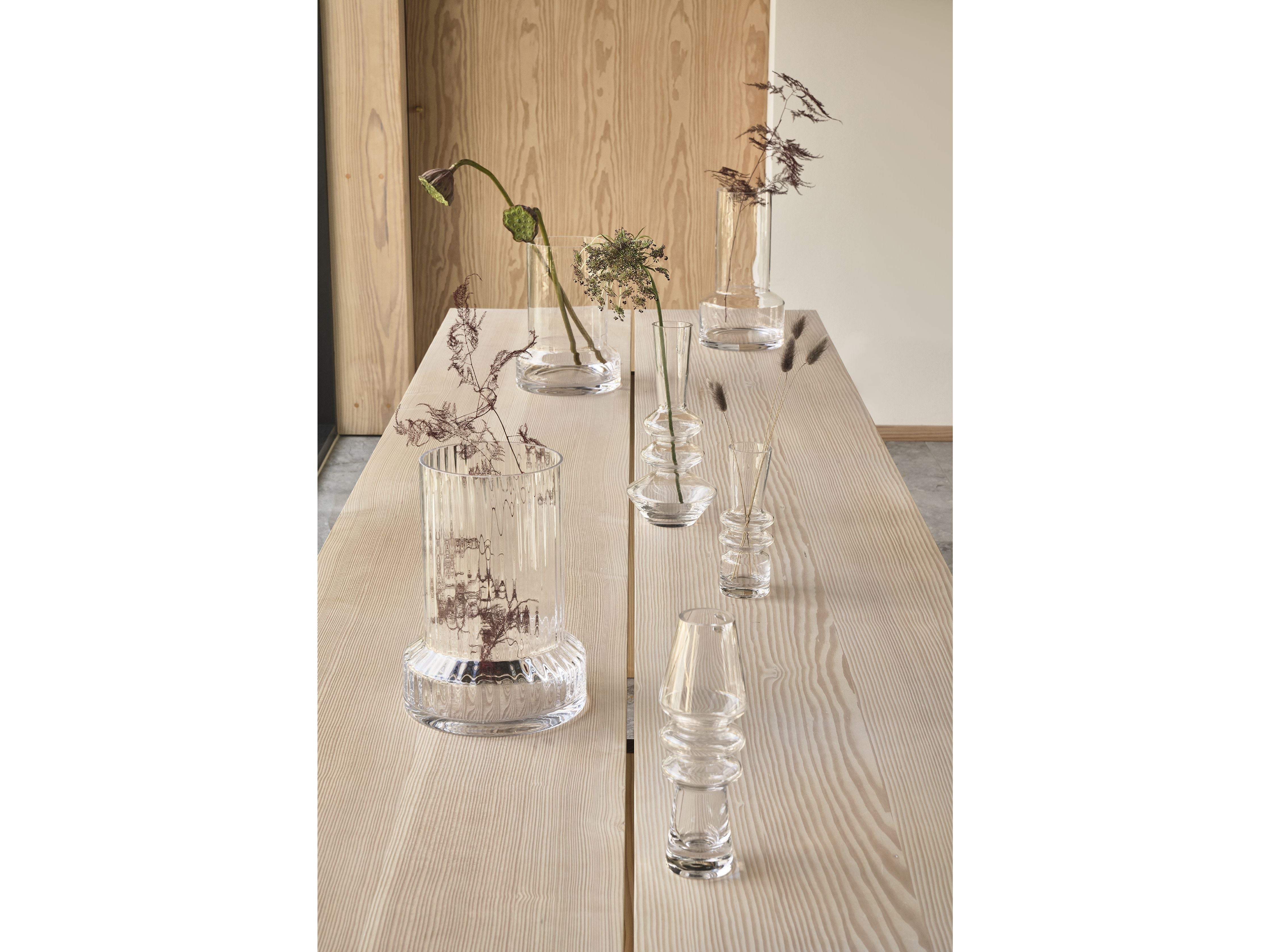 [product_category]-Villa Collection Hvils Ridged Vase ø 21 X 29 Cm, Clear-Villa Collection-5722000312772-31277-VIL-3