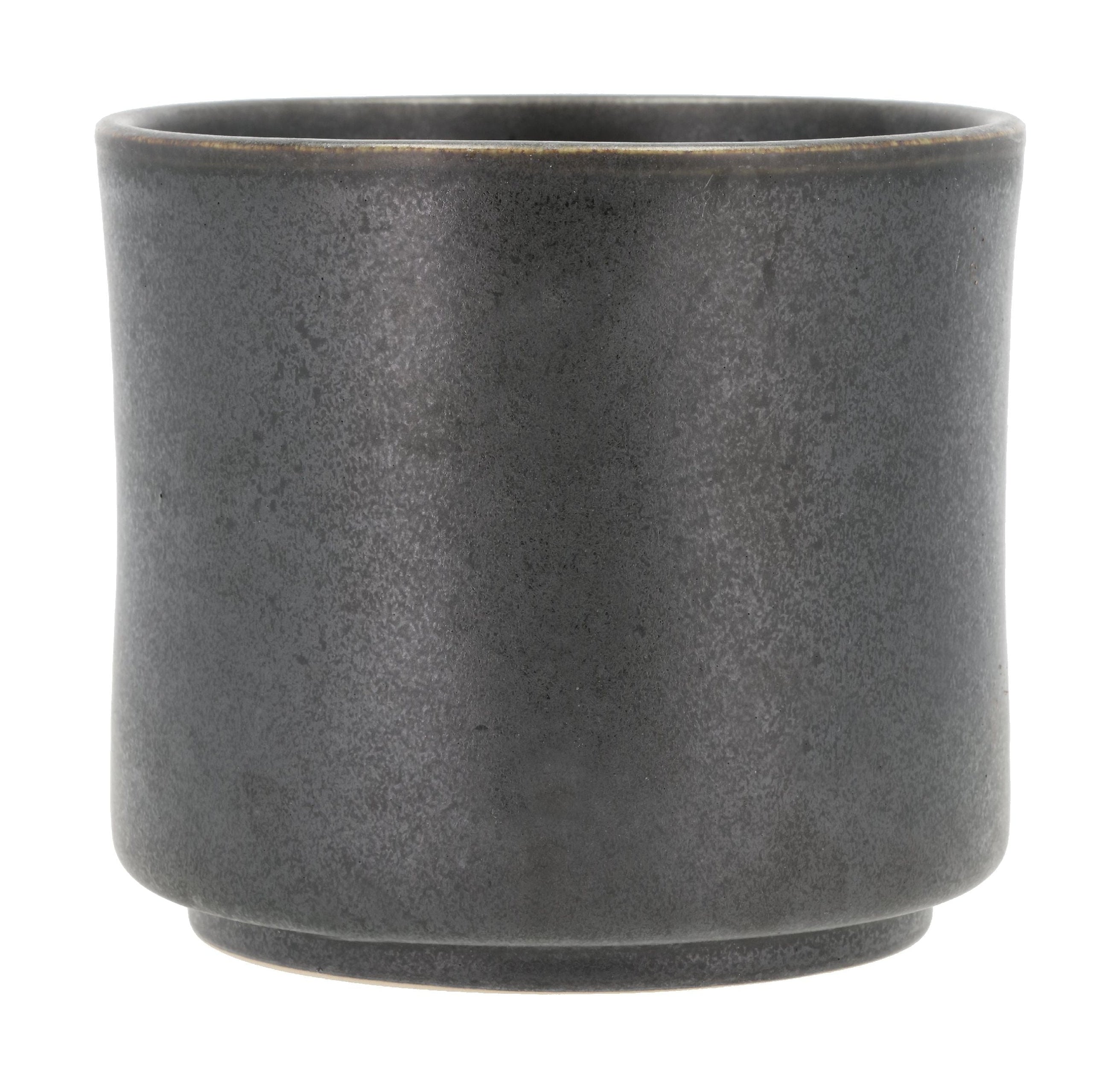 [product_category]-Villa Collection Leer Flowerpot ø 15 X 13 Cm, Black Metallic-Villa Collection-5722000313458-31345-VIL-1