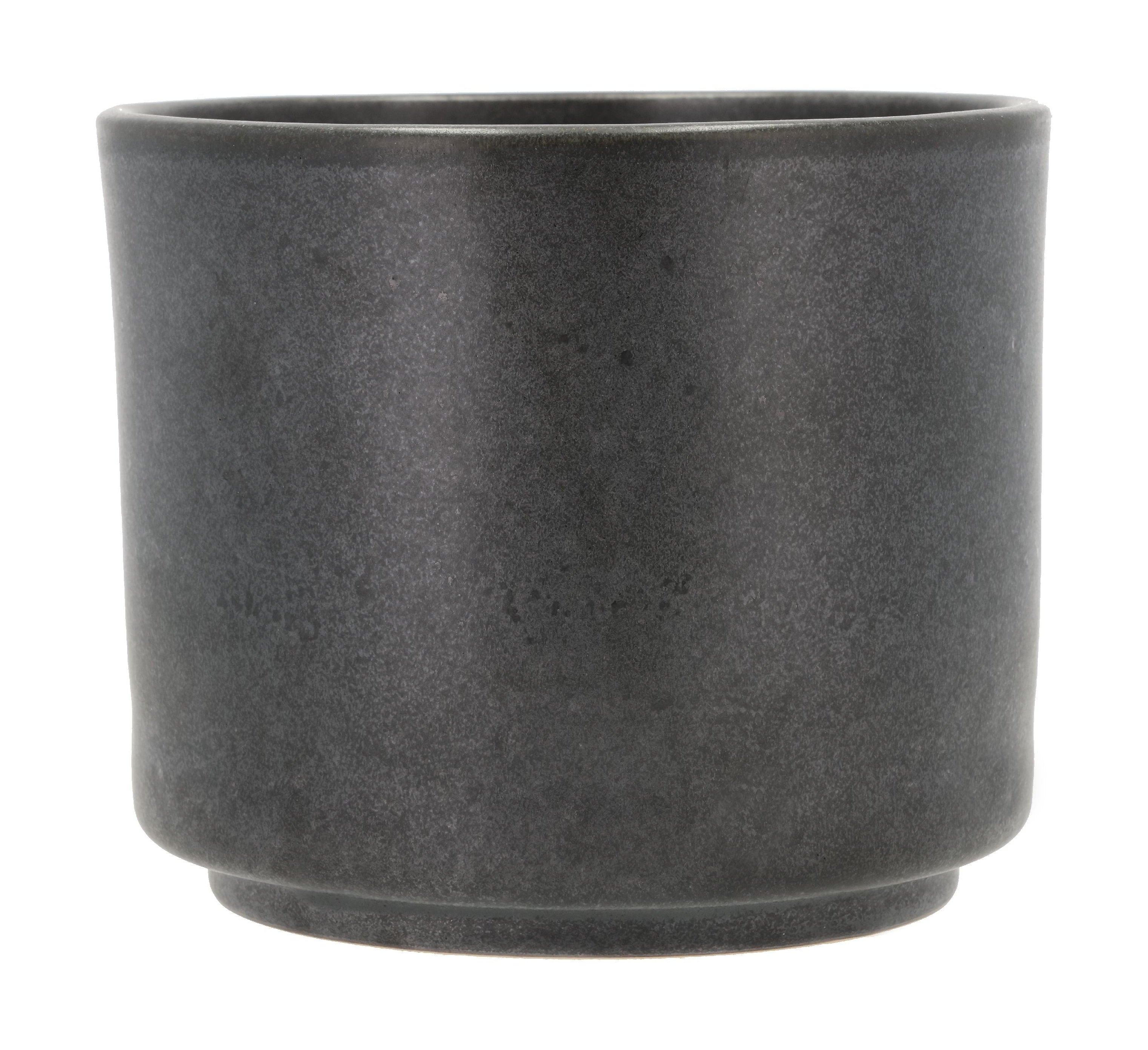 [product_category]-Villa Collection Leer Flowerpot ø 17 X 15 Cm, Black Metallic-Villa Collection-5722000313465-31346-VIL-1