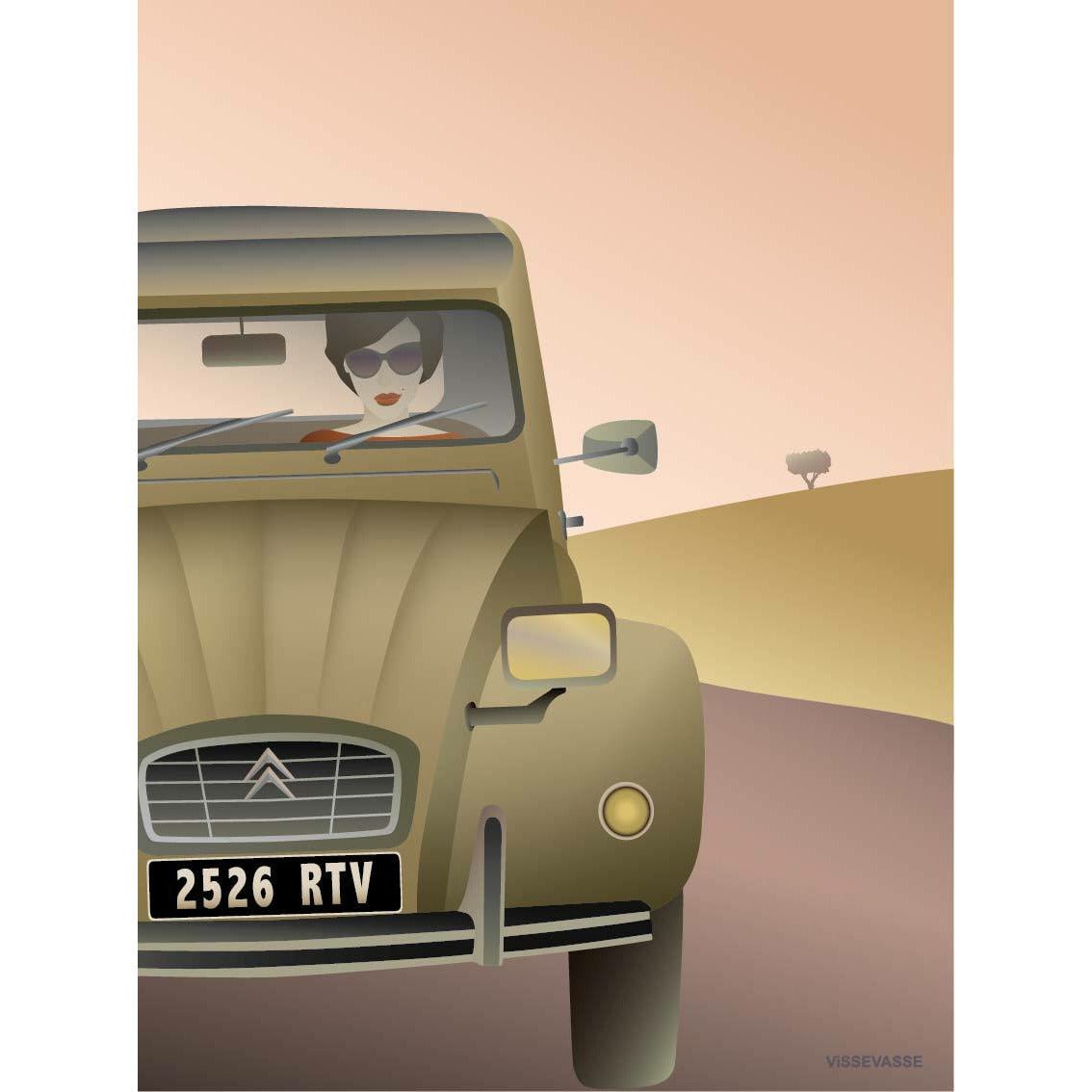 Vissevasse 2 CV Citroen Poster, 30 x40 cm