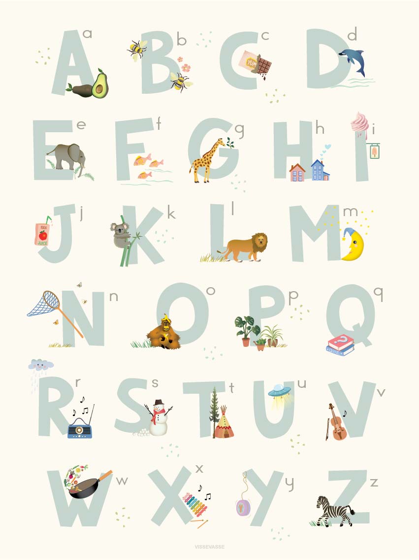 [product_category]-Vissevasse Alphabet Blue English Poster, 50x70 Cm-Vissevasse-5713138301035-F-2023-010-L-VIS-1