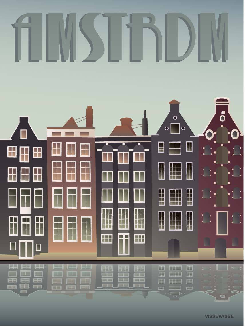 [product_category]-Vissevasse Amsterdam Kanalhäuser Poster, 15 X21 Cm-Vissevasse-5713138500513-F-2015-005-S-VIS-1