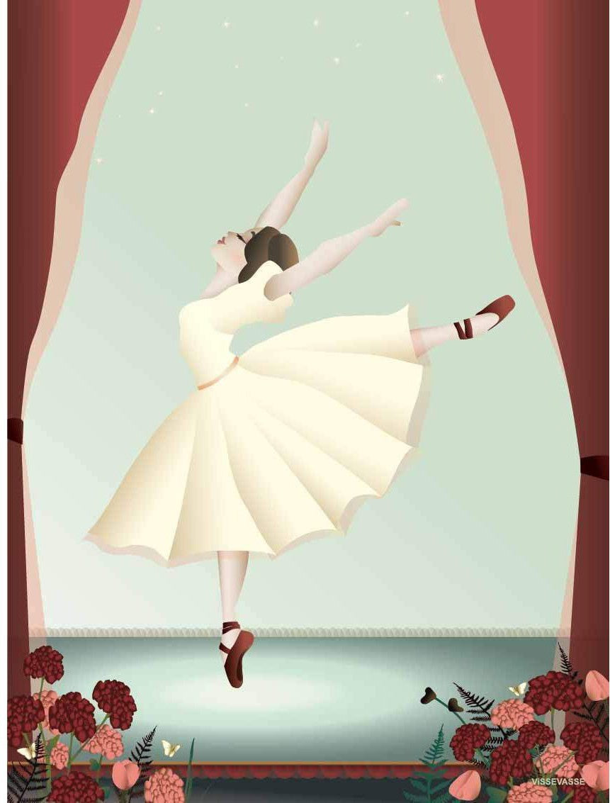 Poster Vissevasse Ballerina, 15 x21 cm