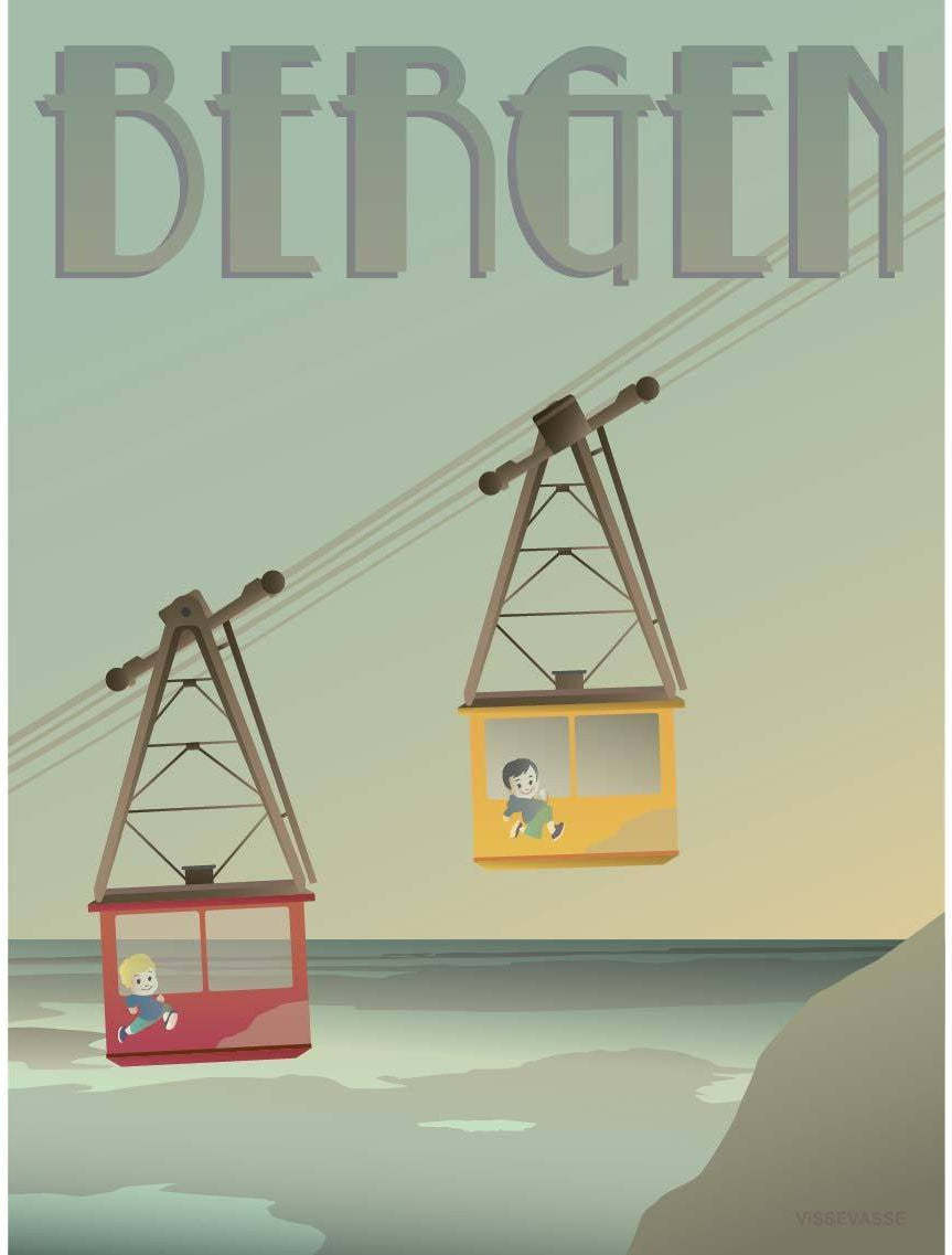 Affiche Vissevasse Bergen Cable Car