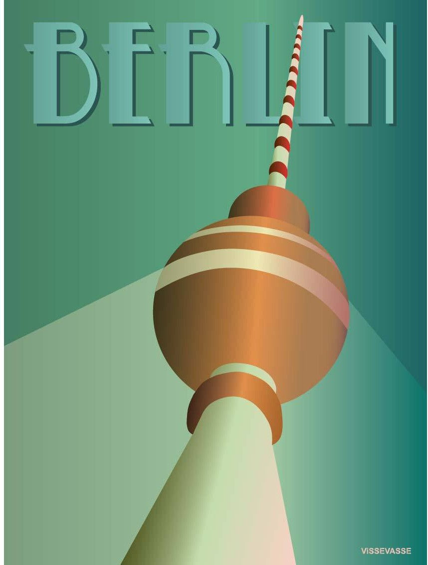 Affiche de la tour de télévision Vissevasse Berlin, 15 x 21 cm