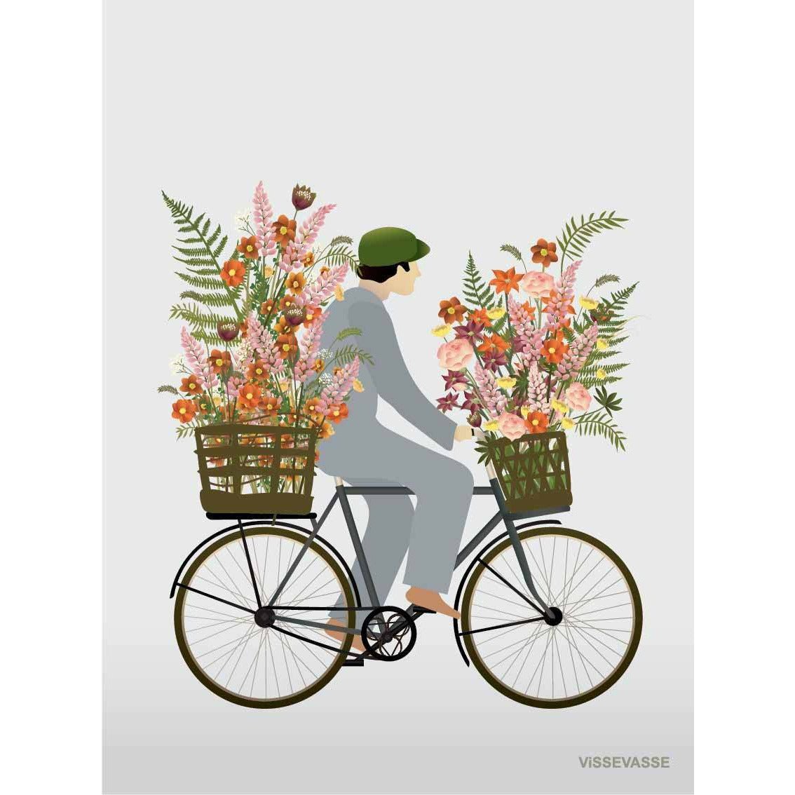 Vissevasse Bicycle con tarjeta de flores, A7