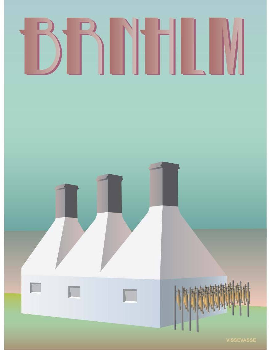 Vissevasse Bornholm Smokehouse Poster, 15 x21 cm