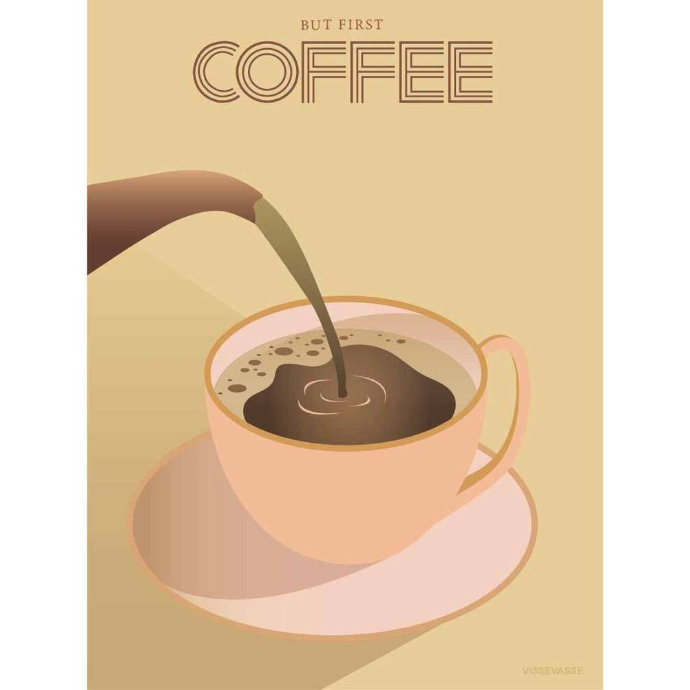 Vissevasse But First Coffee Greeting Card, 10x15 Cm