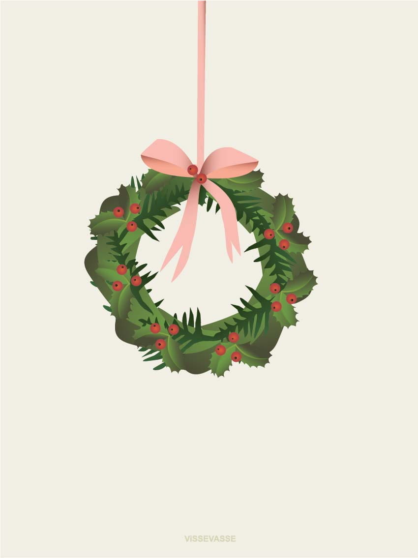 [product_category]-Vissevasse Chrismas Wreath Poster, 40x40 Cm-Vissevasse-5713138203421-F-2022-034-SM-VIS-1