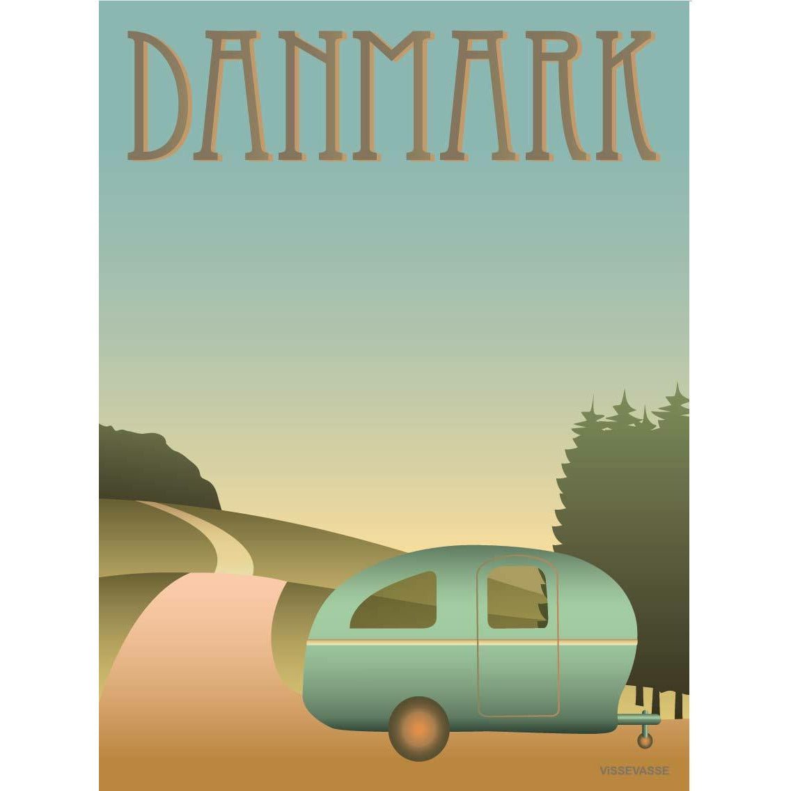 Vissevasse Dänemark Campingplakat, 30 x40 cm