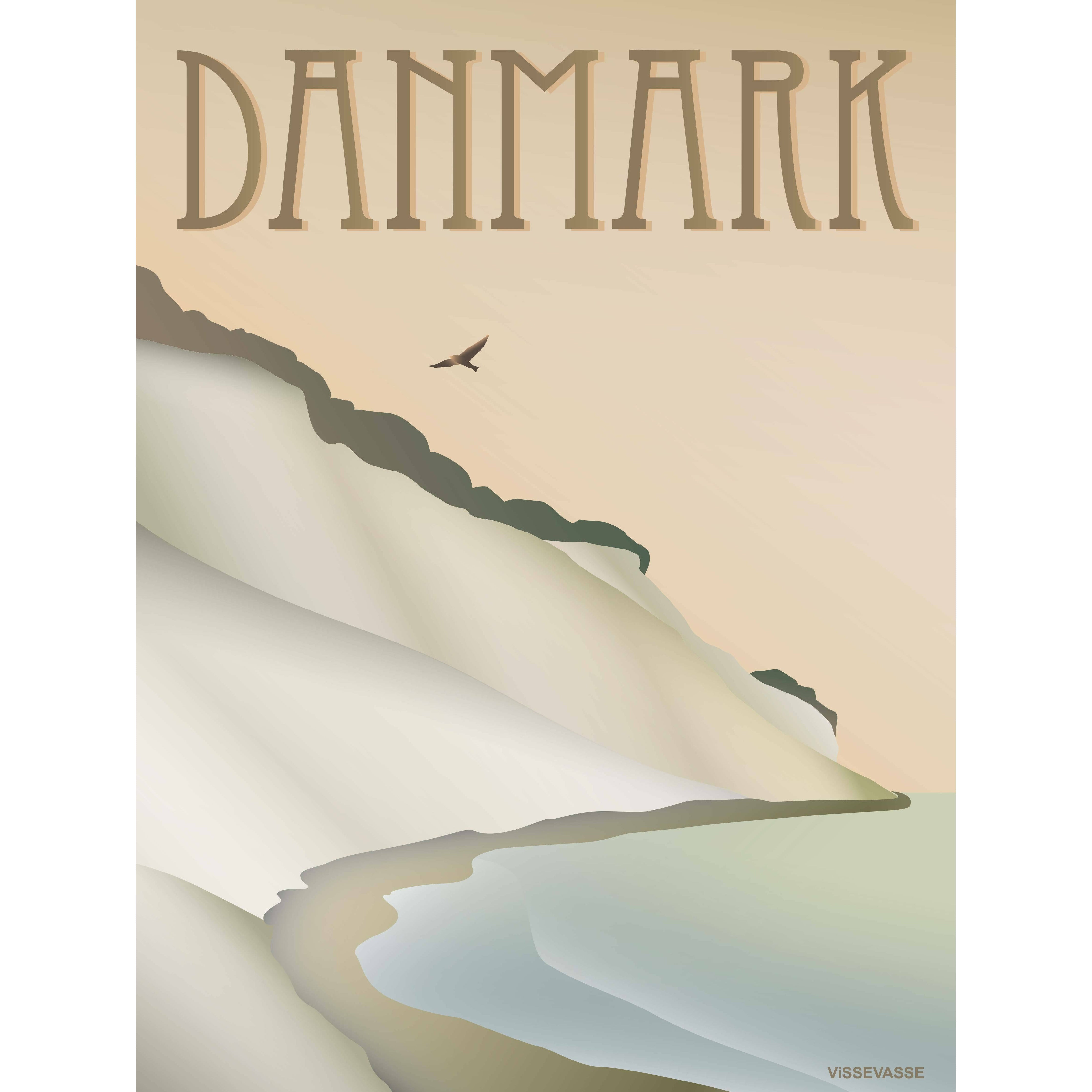 Affiche de falaise du Danemark Vissevasse, 30 x40 cm