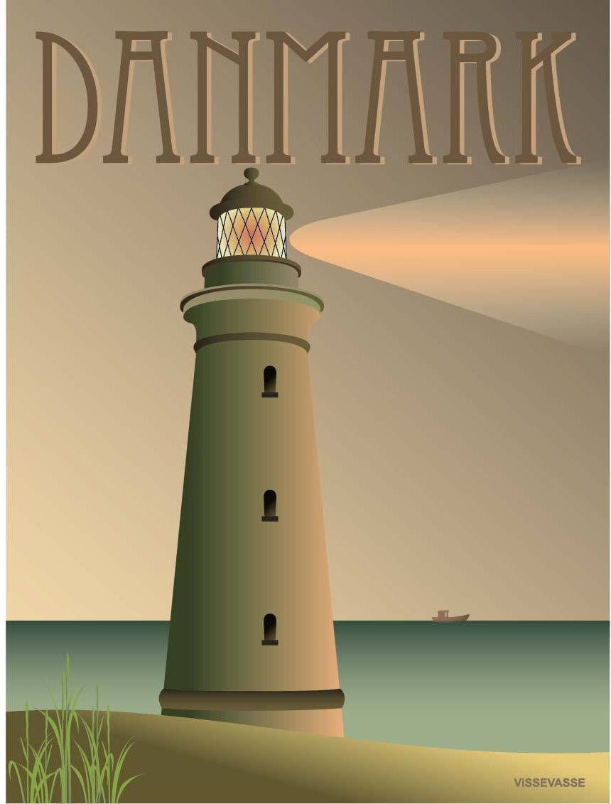 Vissevasse Denmark Lighthouse Poster, 15 X21 Cm