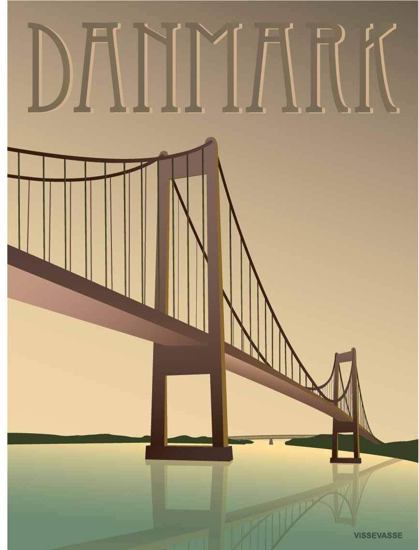 Vissevasse Dänemark Lillebælt Bridge Poster, 15 x21 cm