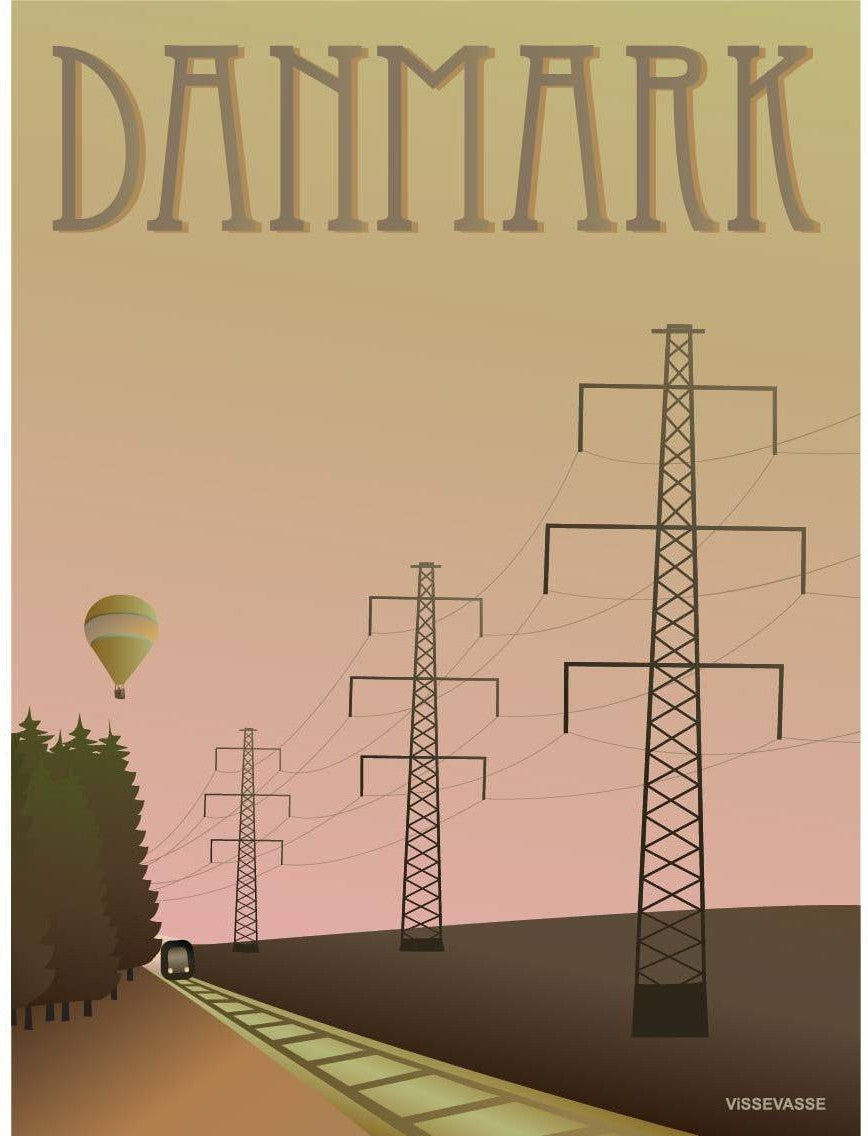 Vissevasse Denemarken Mast Poster, 15 x21 cm