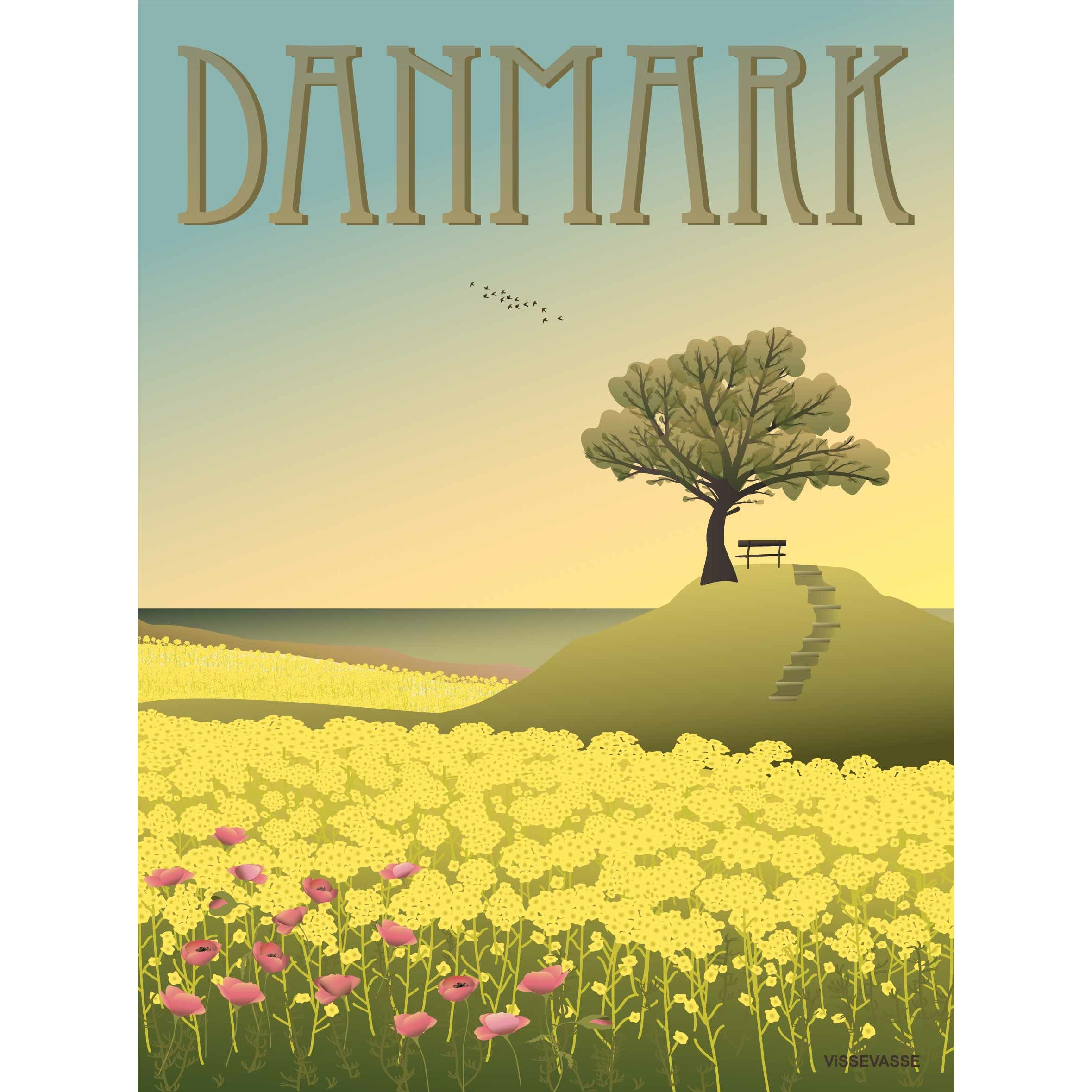 Vissevasse Denmark Rapeed Fields Poster, 15x21cm