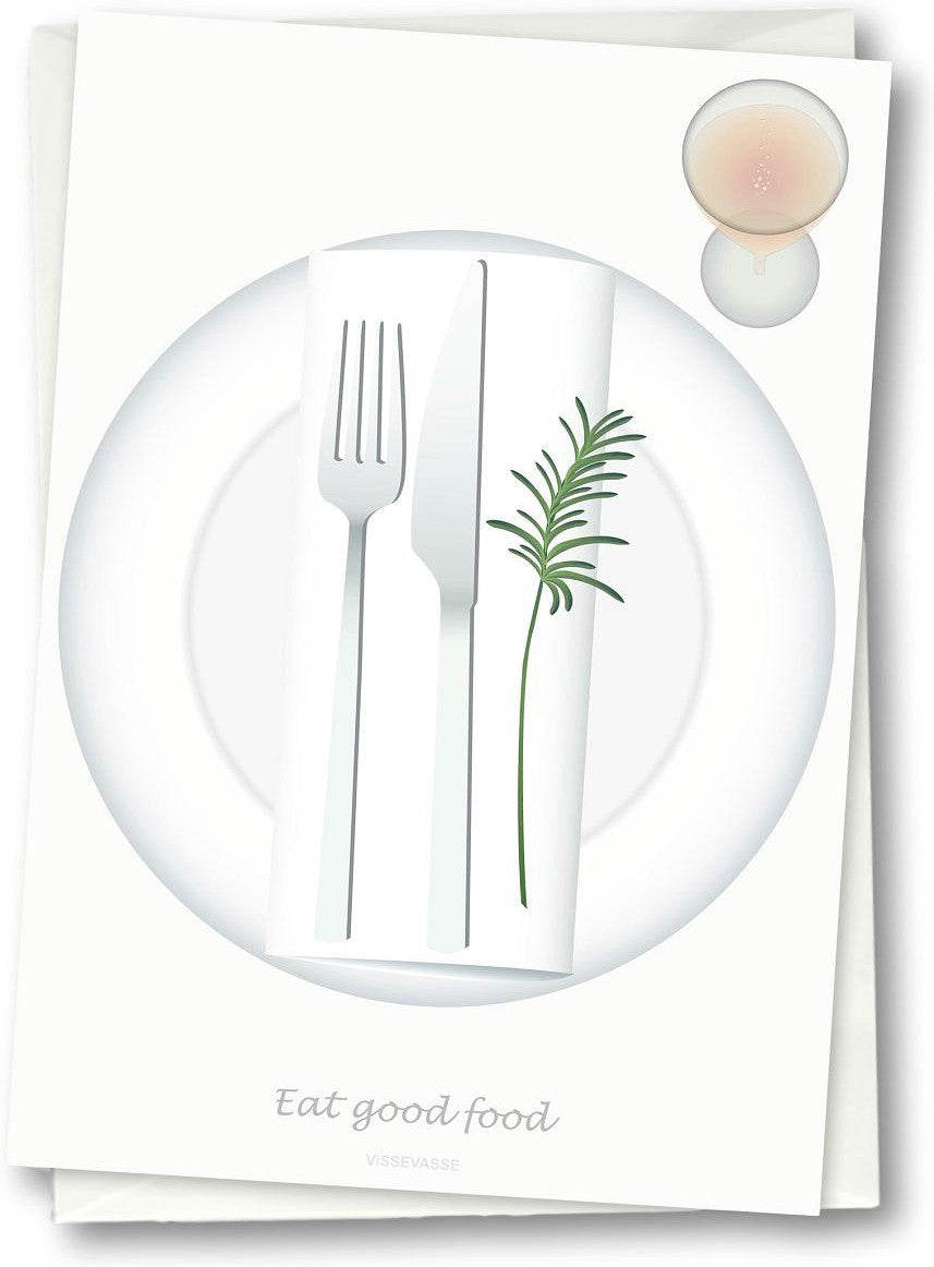 Vissevasse Eat Good Food Greeting Carte, 10,5x15cm