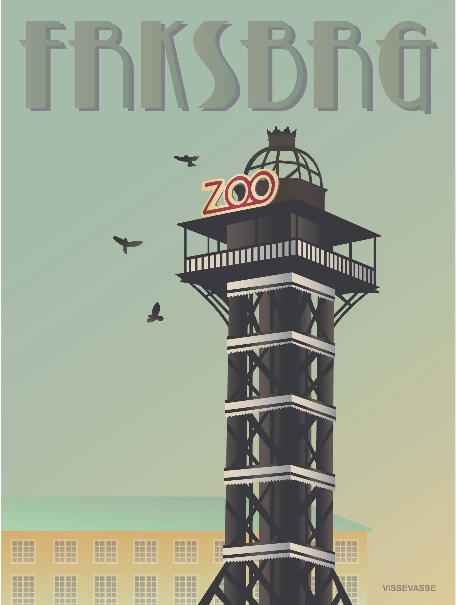 Vissevasse Frederiksberg Zoo Tower Tower Affiche, 15 x21 cm