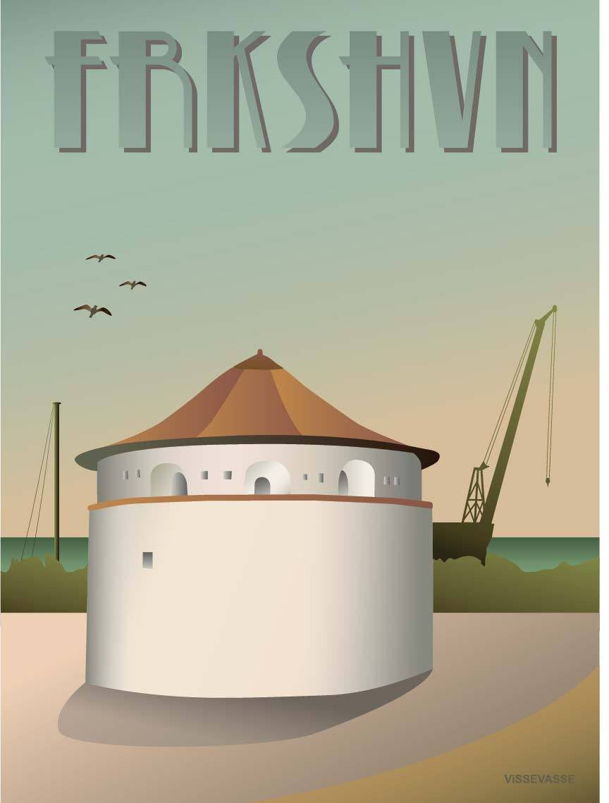 Vissevasse Frederikshavn Pulvertårnplakat, 15 x21 cm