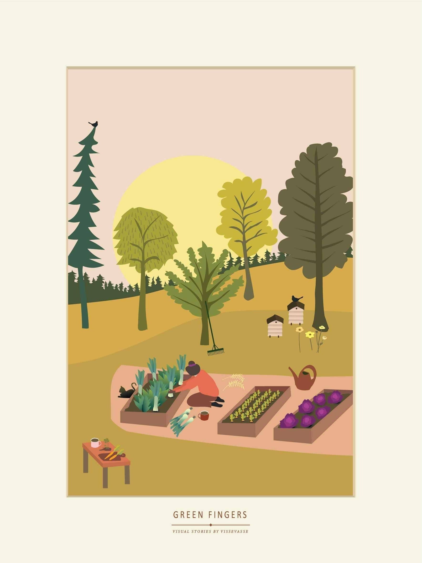 [product_category]-Vissevasse Green Fingers Poster, Limited Edition, 50x70 Cm-Vissevasse-5713138906636-F-2019-066-L-VIS-1
