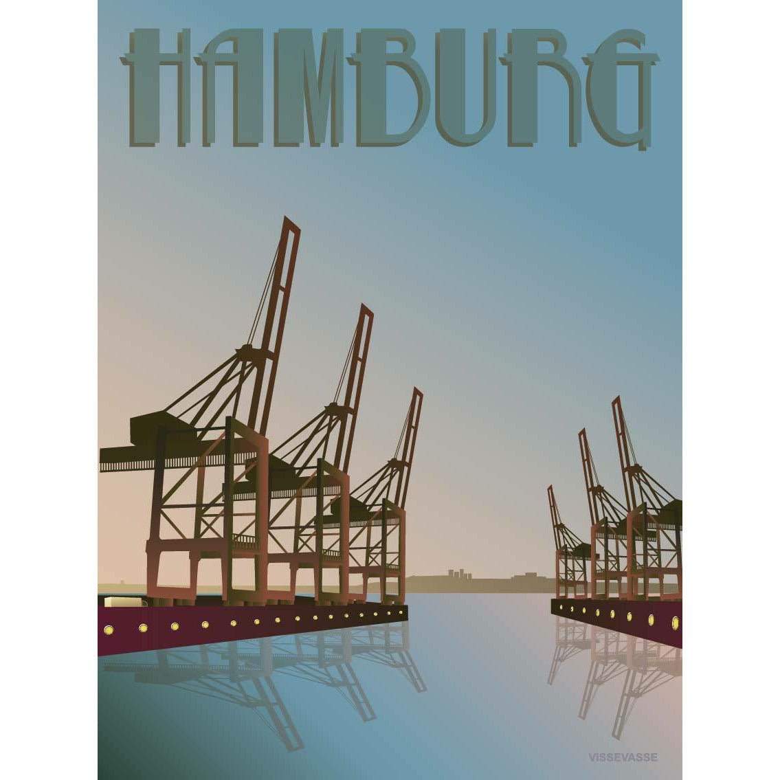 Vissevasse Hamburg Cranes Poster, 30 X40 Cm