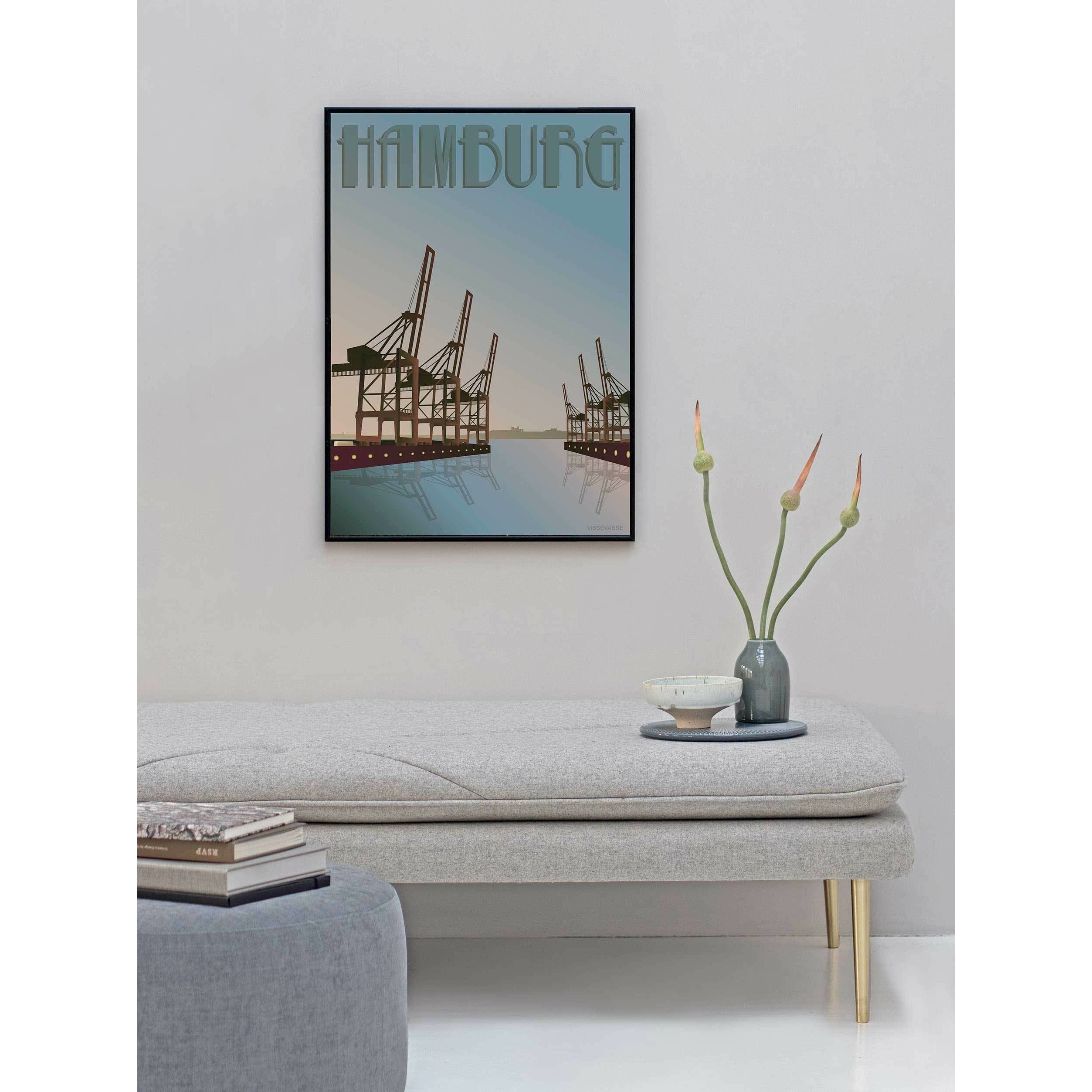 Vissevasse Hamburg Cranes Plakat, 30 X40 Cm