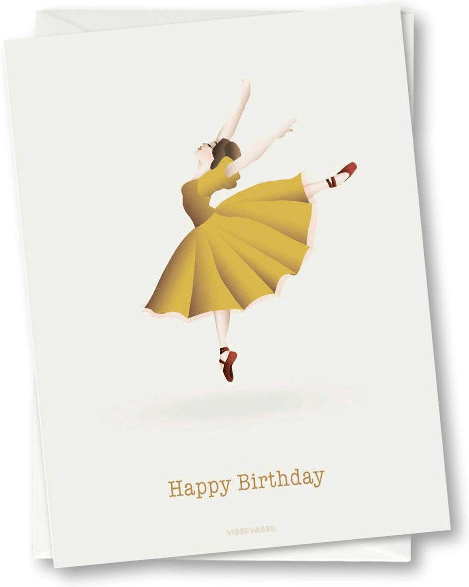 [product_category]-Vissevasse Happy Birthday Ballerina Greeting Card, 10,5x15cm-Vissevasse-5713138802204-F-2018-022-XS-VIS-1