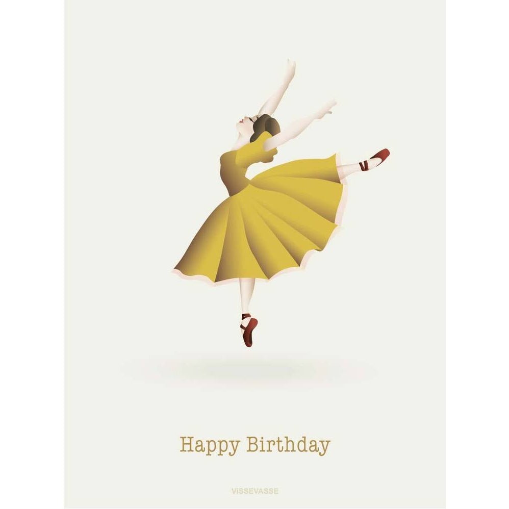 [product_category]-Vissevasse Happy Birthday Ballerina Greeting Card, 10,5x15cm-Vissevasse-5713138802204-F-2018-022-XS-VIS-2