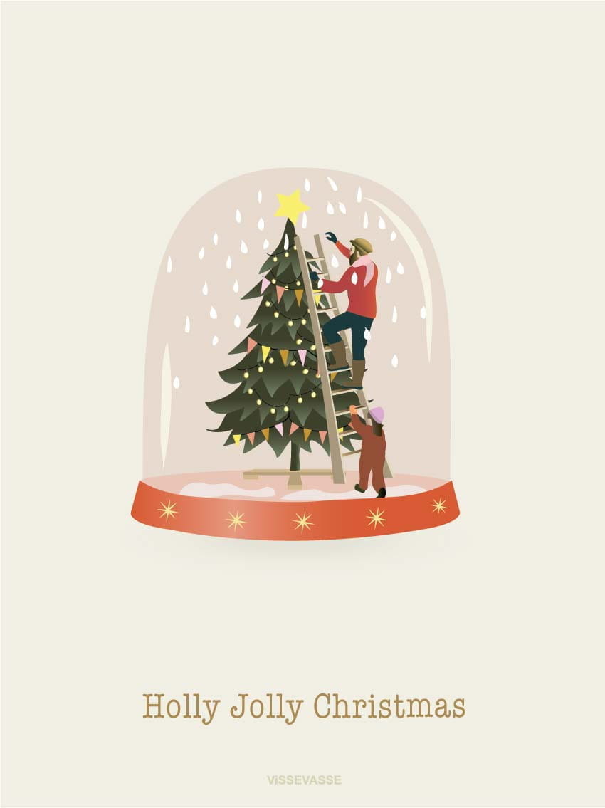 Vissevasse Holly Jolly Christmas Carte, A6