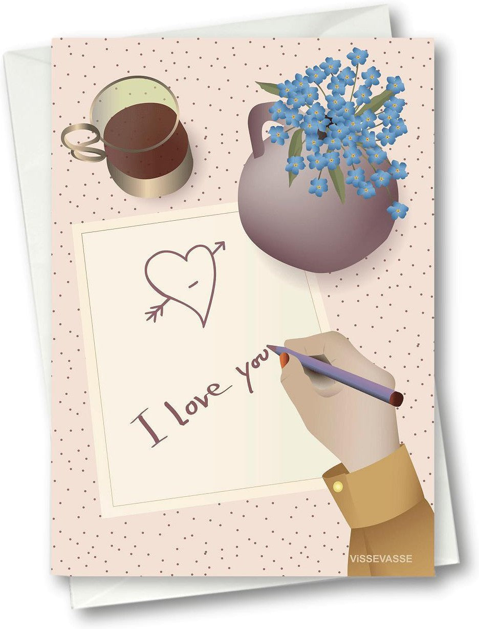 Vissevasse I Love You Note Greeting Card, 10.5 X15 Cm